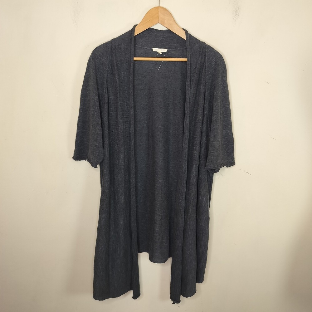 Eileen Fisher Charcoal Gray Open-Front Lightweight Cardigan